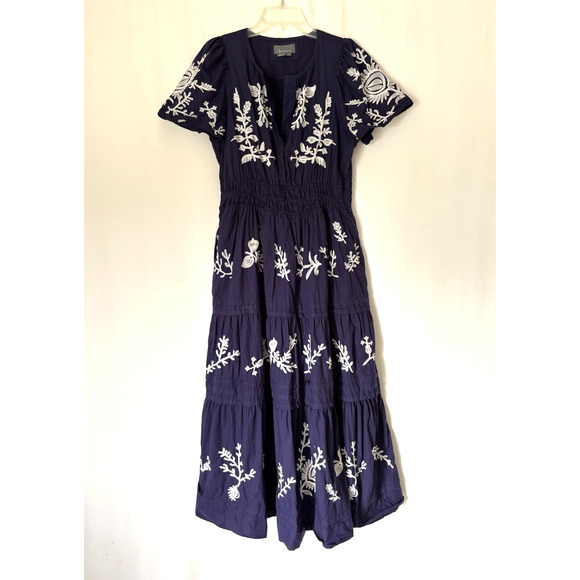 Anthropologie Navy and White Maxi Dress - Picture 2 of 15